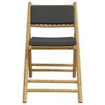 vidaXL Chaises de bistro pliantes lot de 2 coussins gris foncé bambou