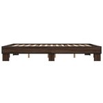 vidaXL Cadre de lit chêne marron 150x200 cm bois d'ingénierie et métal