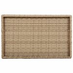 vidaXL Table à plateau pliable beige 65x40x75 cm résine tressée