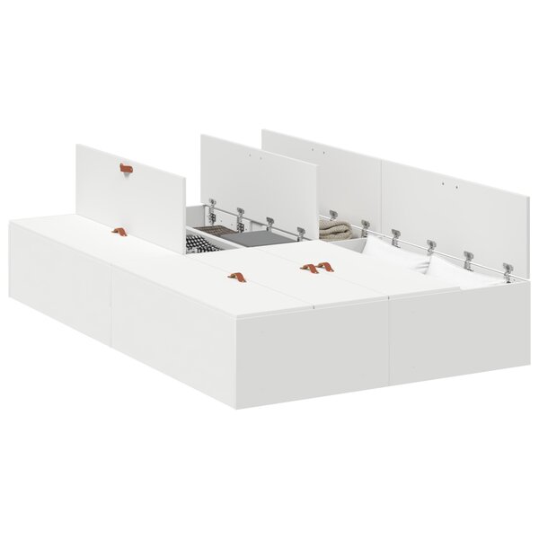 Cadre de lit de rangement vidaXL Blanc 120x200 cm