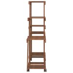 vidaXL Support à fleurs avec roues 110x25x101 cm bois massif de sapin