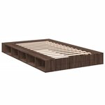 vidaXL Cadre de lit chêne marron 135x190 cm bois d'ingénierie