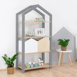 Etagère cabane TALLY - bois gris et naturel