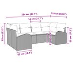 vidaXL Ensemble de Canapé de Jardin 6 Pièces avec Coussins Noir Rattan Poly