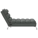 vidaXL Chaise longue de massage avec coussins gris foncé tissu