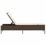 vidaXL Chaise longue avec coussin marron résine tressée