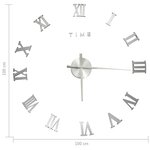 vidaXL Horloge murale 3D Design moderne Argenté 100 cm XXL
