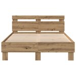 vidaXL Cadre de Lit en Chêne Chêne Artisan Bois Massif 135 x 190 cm