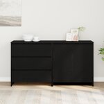 vidaXL 2-Pièces Meubles de Rangement en Chêne Noir en Bois d'Ingénierie