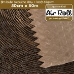 Lot de 6 rouleaux de film bulle d'air largeur 50cm x longueur 50m  - gamme air'roll kraft