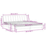 vidaXL Lit avec matelas gris foncé 200x200 cm velours