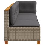 vidaXL Canapé de jardin avec coussins 3 places gris résine tressée