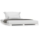 vidaXL Cadre de lit sans matelas blanc 135x190 cm bois de pin massif