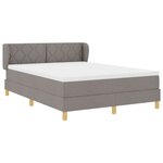 Lit à sommier box avec matelas - Taupe  140x200 cm  Tissu