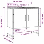 vidaXL Armoire lavabo de salle de bain sonoma gris 60x33x60 cm