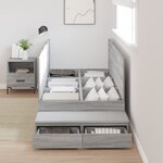 vidaXL Cadre de lit de rangement Gris Sonoma 80x200 cm