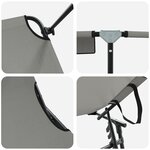 vidaXL 2 Pièces Chaises longues pliantes avec auvent Gris Tissu Oxford 600D