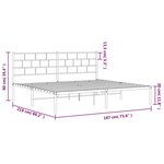 vidaXL Cadre de lit métal sans matelas et tête de lit blanc 183x213 cm