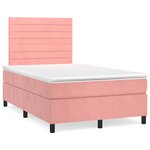 vidaXL Sommier à lattes de lit avec matelas rose 120x190 cm velours