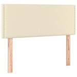 vidaXL Sommier à lattes de lit avec matelas Crème 100x200cm Similicuir