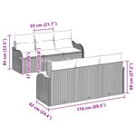 Canapé de Jardin de 7 Pièces avec Coussins Rattan Synthétique Noir