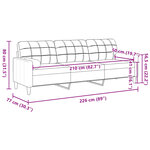 vidaXL Canapé 3 places avec oreillers gris clair 210 cm tissu