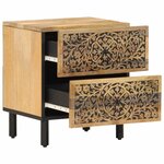 vidaXL Table de chevet 40x33x46 cm Bois de manguier solide