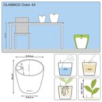 LECHUZA Jardinière Classico Color 43 ALL-IN-ONE Ardoise 13244