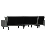 vidaXL Canapé-lit en forme de L gris foncé 275x140x70 cm tissu