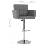vidaXL Tabourets de bar lot de 2 gris similicuir
