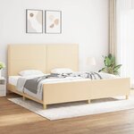 vidaXL Cadre de lit sans matelas crème 200x200 cm tissu