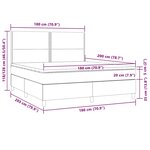 vidaXL Sommier à lattes de lit et matelas et LED Taupe 180x200cm Tissu