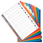 Intercalaires Carte Lustrée 225g Avec Onglets Renforcés - 12 Positions - A4 - Couleurs Assorties - X 15 - Exacompta