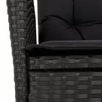 vidaXL Ensemble à manger de jardin coussins 7Pièces Noir Résine tressée