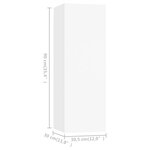 vidaXL Meubles TV 2 Pièces Blanc 30 5x30x90 cm Bois d’ingénierie