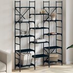 vidaXL Bibliothèque noir 127 5x28 5x172 5 cm bois d'ingénierie