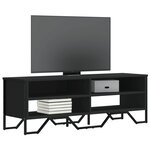 vidaXL Meuble TV noir 122x34x41 cm bois d'ingénierie