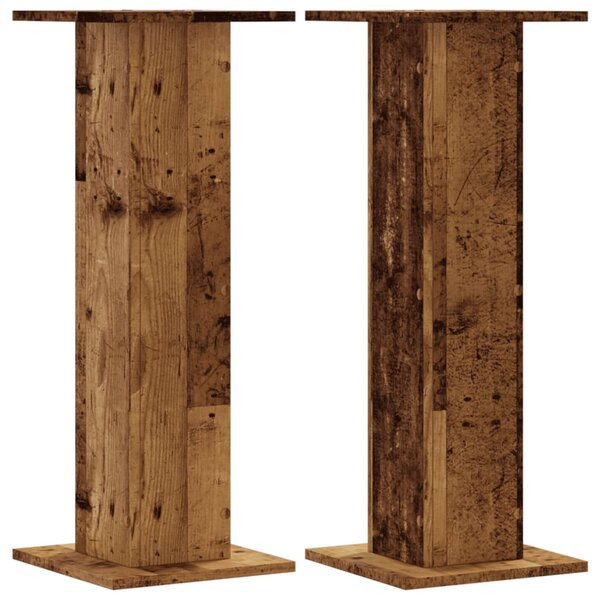 vidaXL Supports pour plantes 2 Pièces vieux bois bois d'ingénierie