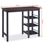 vidaXL Assortiment de bar 3 Pièces MDF Noir