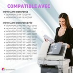 123CONSOMMABLES - 405XL - Cartouches d'encre compatible avec Epson 405XL Workforce Pro WF-3820DWF 3825DWF 4820DWF 4825DWF WF-7830DTWF WF-7835DTWF WF-7840DTWF (1 Noir / 1 Cyan / 1 Magenta / 1 Jaune)