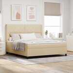 lit à ressorts vidaXL avec matelas et LED Crème 180x200 cm en tissu