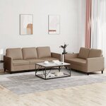 vidaXL Ensemble de canapés 2 Pièces avec coussins Cappuccino Similicuir