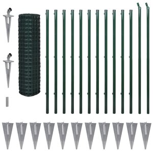 vidaXL Clôture Euro Acier 25 x 1 7 m Vert