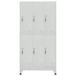 vidaXL Armoire à casier avec 6 compartiments Acier 90x45x180 cm Gris