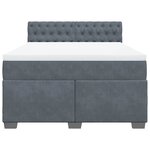 vidaXL Sommier à lattes de lit et matelas Gris foncé 160x200cm Velours
