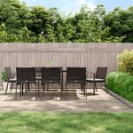 vidaXL Ensemble à manger de jardin 9 Pièces coussins résine tressée acier