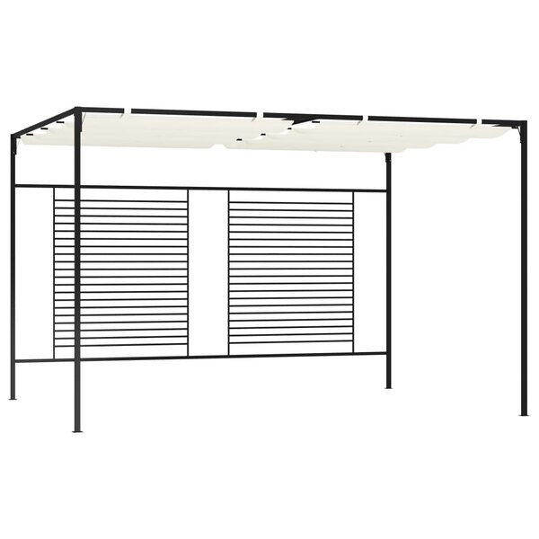 vidaXL Belvédère avec auvent rétractable 3x4x2 3 m Crème 180 g/m²