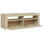 vidaXL Meuble TV avec lumières LED chêne sonoma 120x35x40 cm