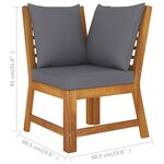 vidaXL Salon de jardin 4 Pièces avec coussin Bois d'acacia solide