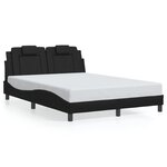vidaXL Cadre de lit avec tête de lit Noir 140x190 cm Similicuir